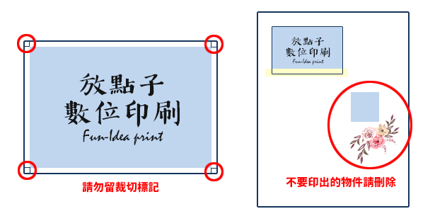 色紙卡片、邀請卡與作品封面轉存PDF前的印前檢查示意